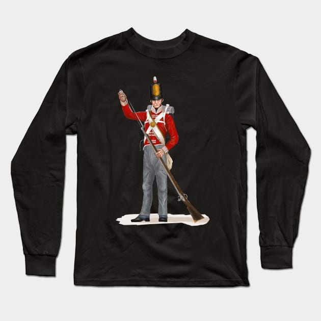 British Napoleonic Infantry (48th Regiment) Long Sleeve T-Shirt by BearCaveDesigns